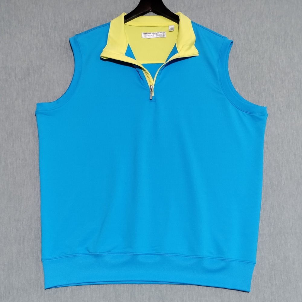 Carnoustie Golf Vest Mens Large 1/4 Zip Performance Pullover Blue Preppy Classic - Picture 5 of 12